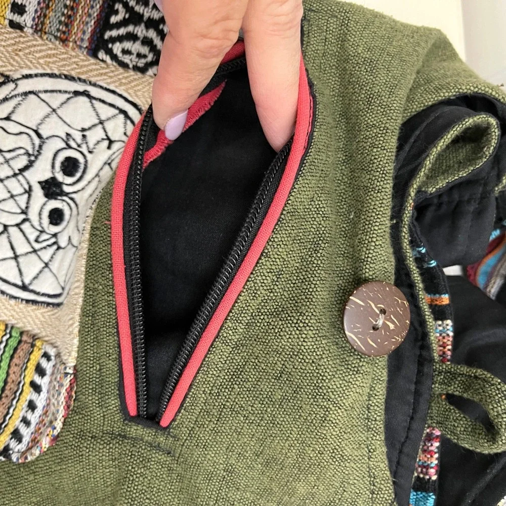 Rising International Owl Crossbody Bag NEW Hippie Boho Patchwork Festival Nepal